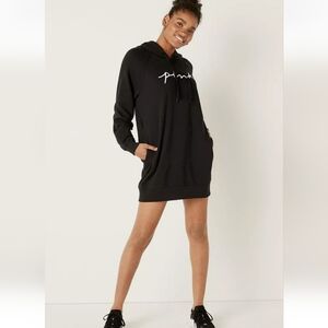 Pink By Victoria Secreat Black Hoodie Dress